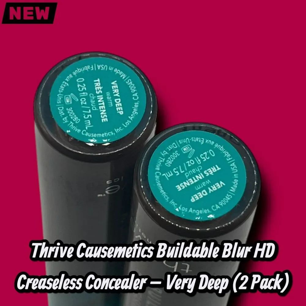 New Thrive Causemetics Buildable BlurHD Creaseless Concealer – Very Deep (2 Pa